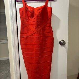 Herve Leger Bodycon Bandage
Cocktail Dress MIDI red C528 **L